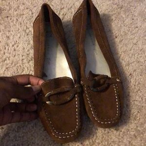 Brown loafer flats